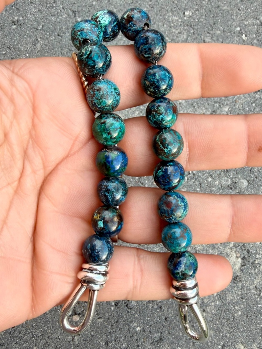 INCREDIBLY RARE Tiffany & Co. Paloma Picasso Chrysocolla Bead Bracelet, 8.75